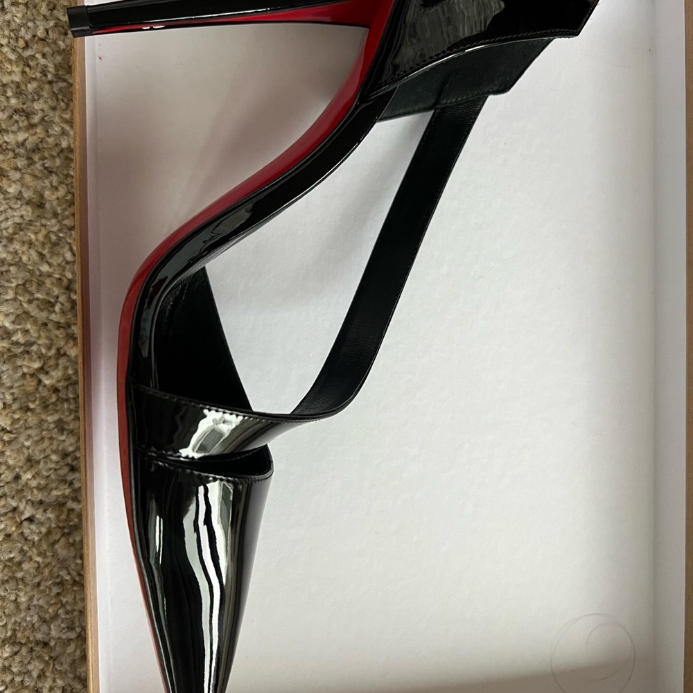 Christian Louboutin Black Patent Leather Heels - Picture 2 of 7